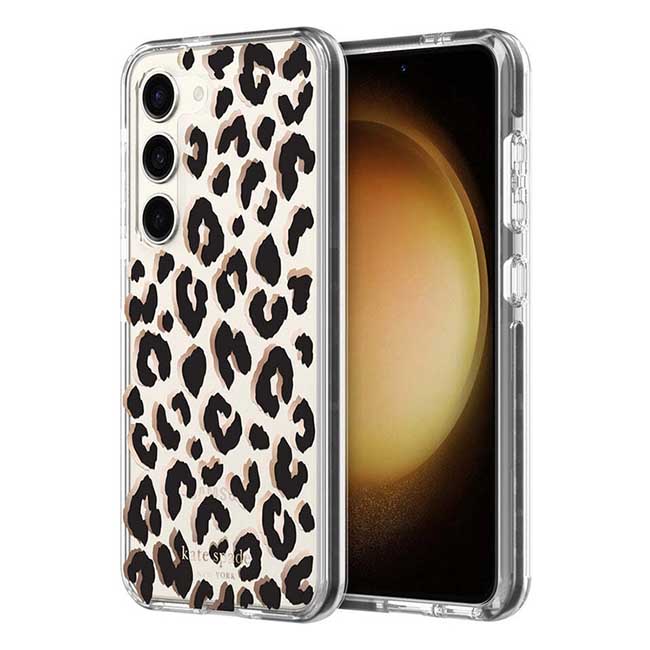 Kate Spade New York Defensive Hardshell Case (Suits Galaxy S23) - City Leopard Black - Pop Phones, Australia