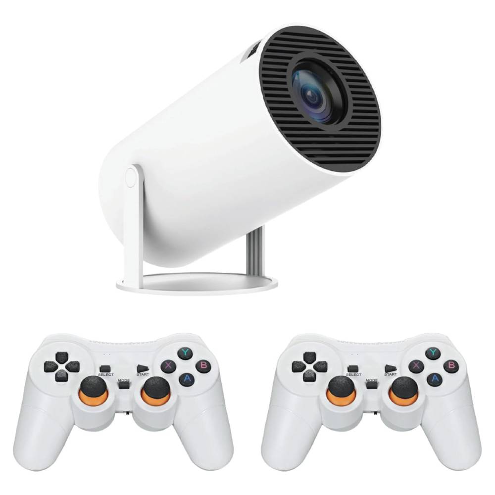 Laser Retro Gaming Projector 50 Games with 2 Controllers (White) - Pop Phones, Australia