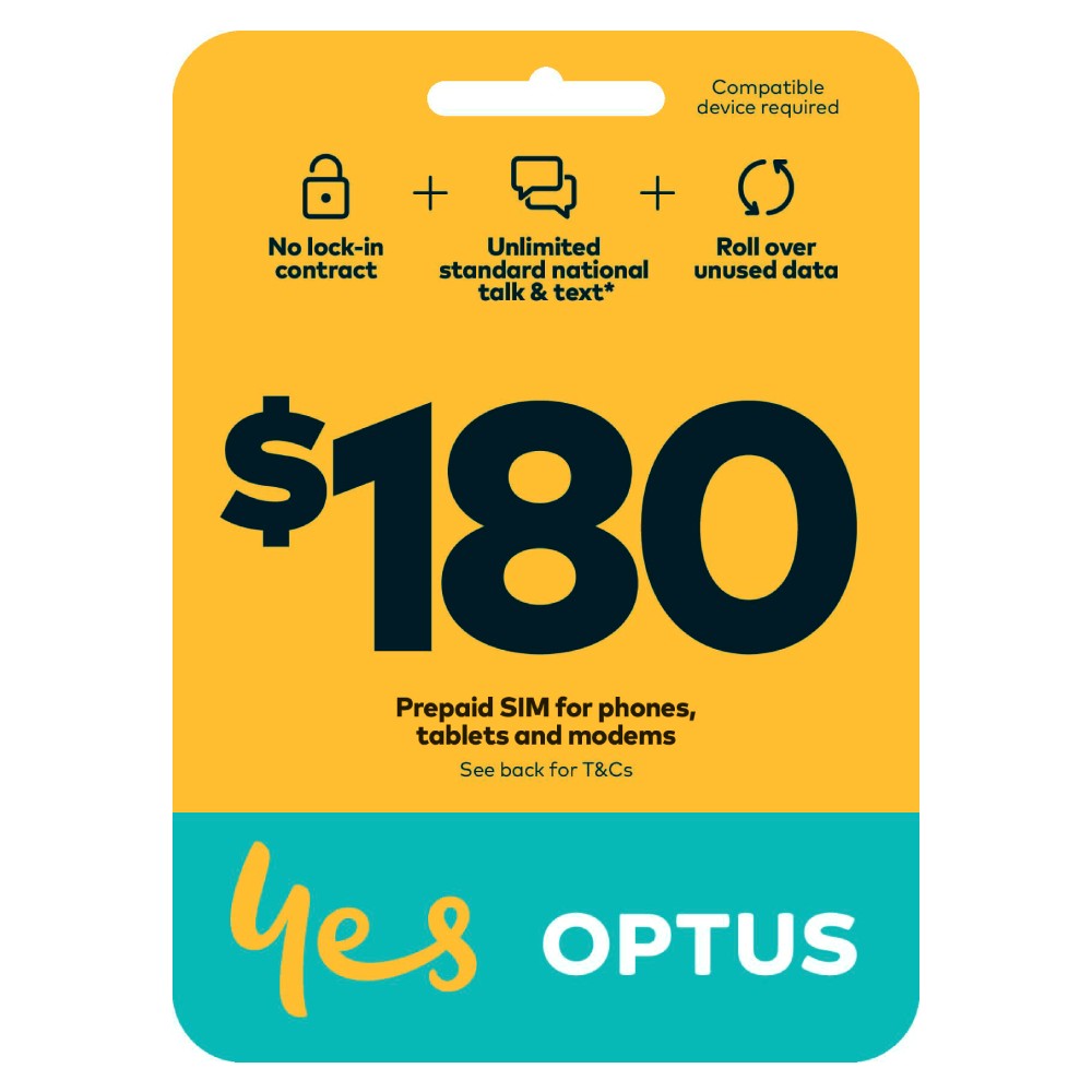 Optus $180 Prepaid Sim Card - Pop Phones, Australia
