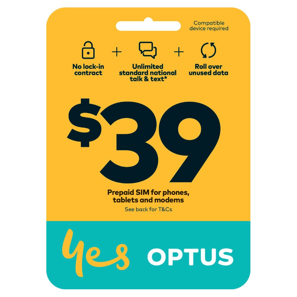 Optus $39 Prepaid Flex Plus Simcard - Pop Phones, Australia