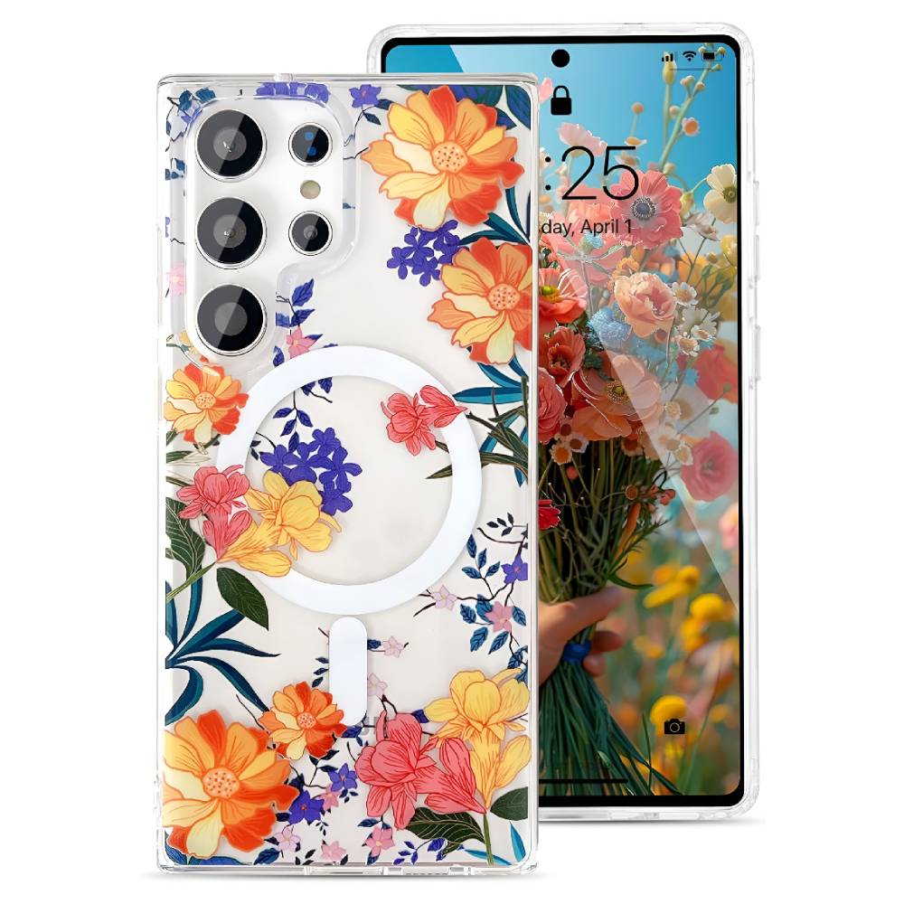 Soka Flower MagSafe Case (Suits Galaxy S25 Ultra) – Colorful Flower - Pop Phones, Australia