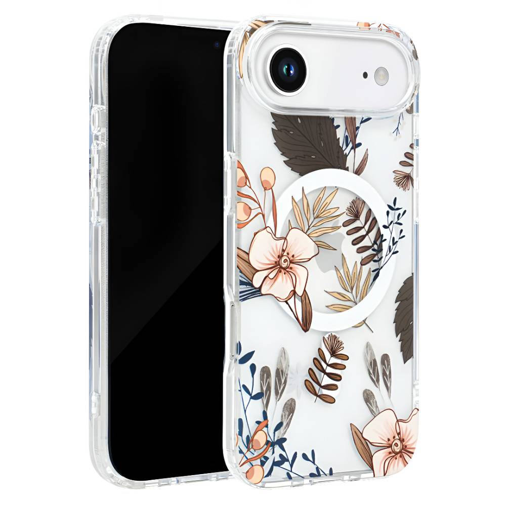 Soka Flower MagSafe Case (Suits iPhone 17 Air) – Brown Flower - Pop Phones, Australia