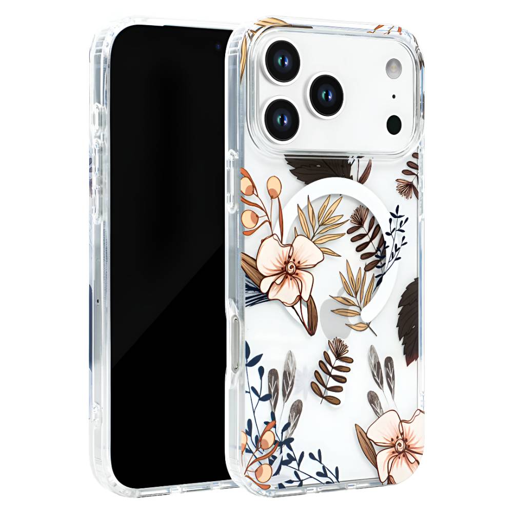 Soka Flower MagSafe Case (Suits iPhone 17 Pro Max) – Brown Flower - Pop Phones, Australia
