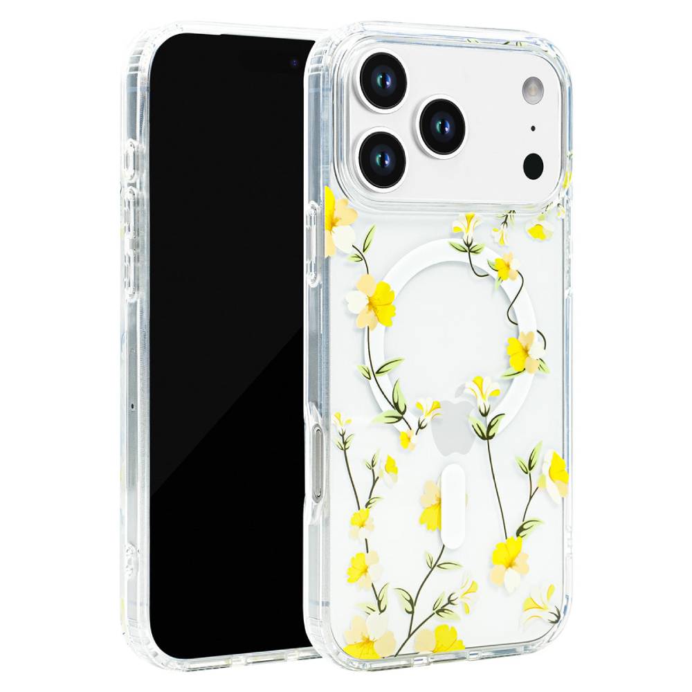 Soka Flower MagSafe Case (Suits IPhone 17 Pro) – Yellow Flower - Pop Phones, Australia