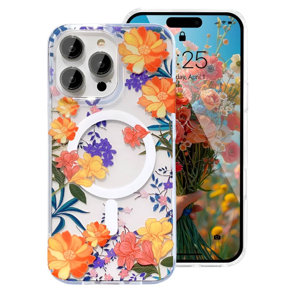 Soka Flower MagSafe Case (Suits iPhone 16 Pro) – Colorful Flower - Pop Phones, Australia