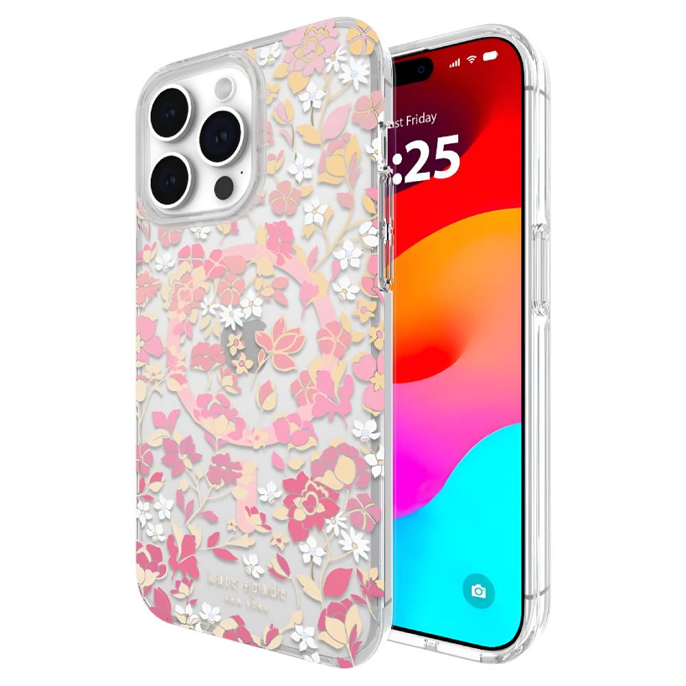 Kate Spade New York Protective Hardshell MagSafe Case (Suits iPhone 15 Pro Max) – Flowerbed Pink - Pop Phones, Australia