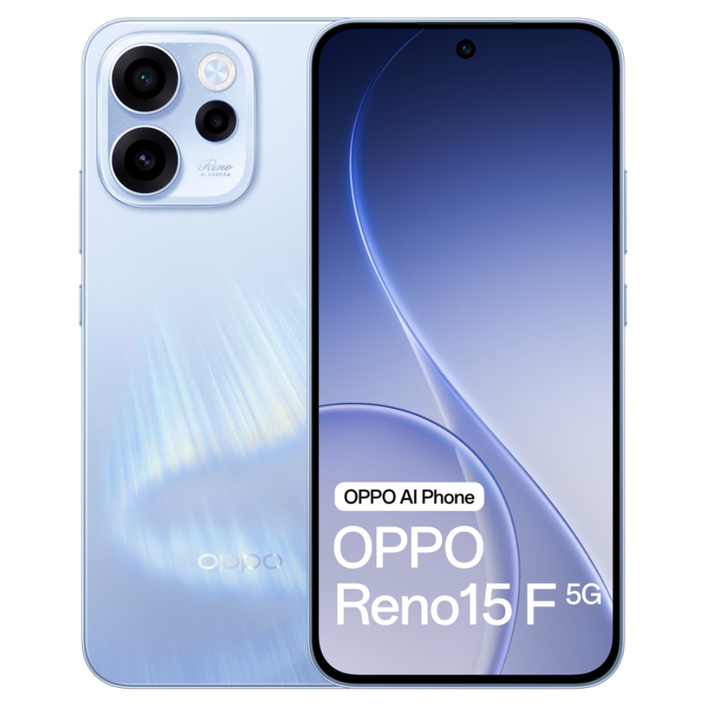 OPPO Reno15 F 5G (Dual Sim, 6.57-inch, 8GB RAM+256GB Storage) – Aurora Blue - Pop Phones, Australia