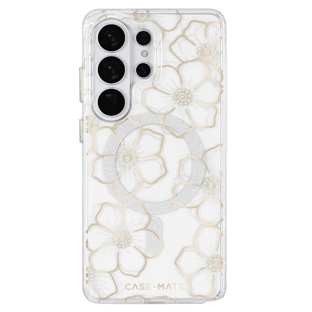 Case-Mate Floral Gems Magnet Case (Suits Galaxy S26 Ultra) – Gold - Pop Phones, Australia