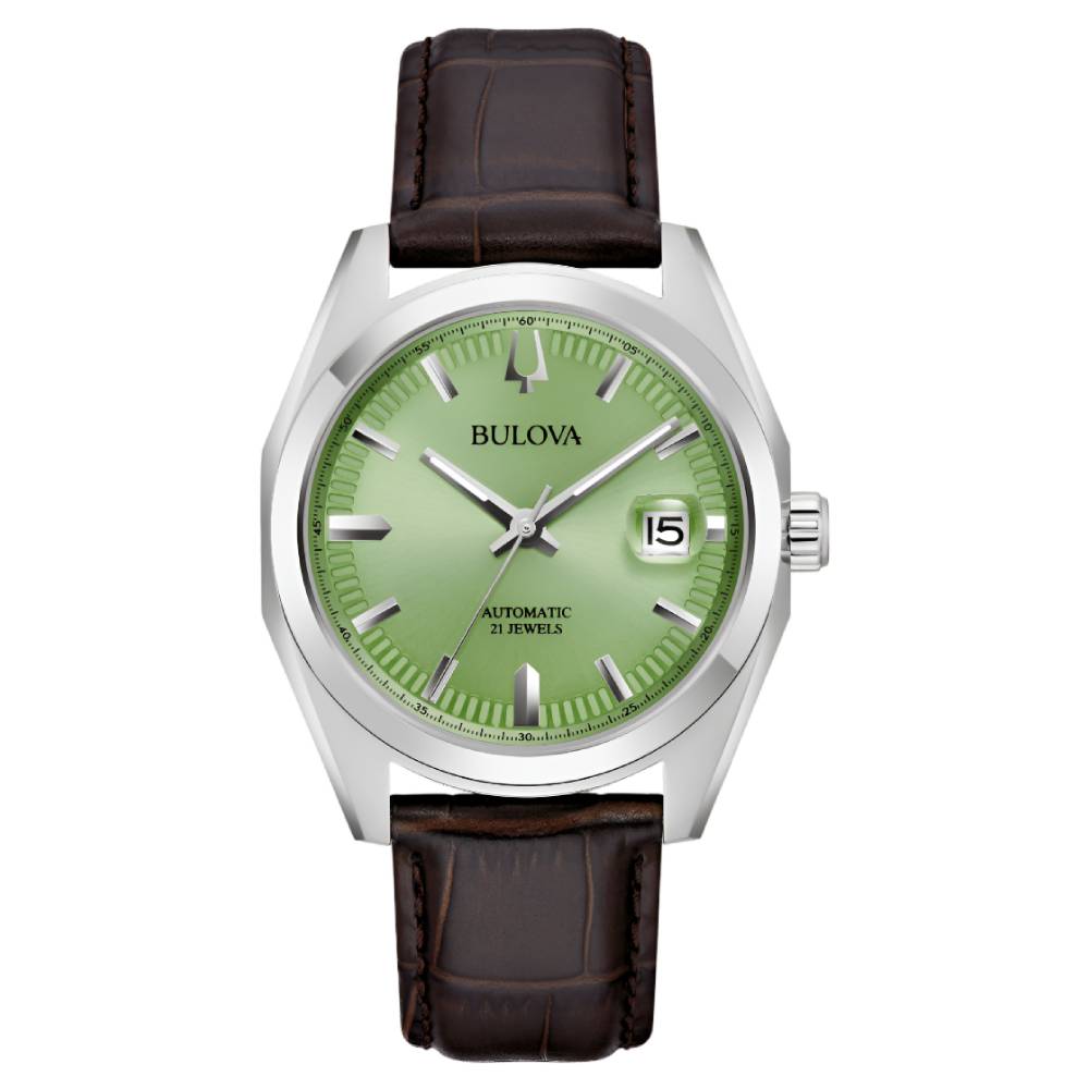 Bulova Surveyor Automatic Green Dial Men’s Watch (96B427) - Pop Phones, Australia